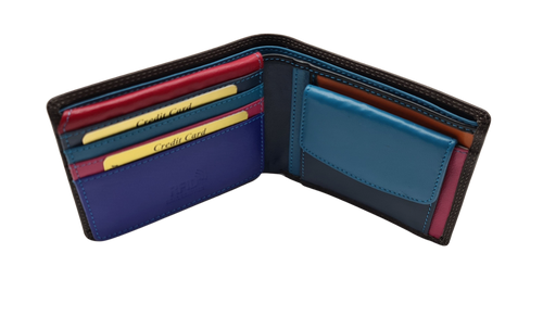 Migant Deisgn Multicolour leather wallet with RFID protection - Migant