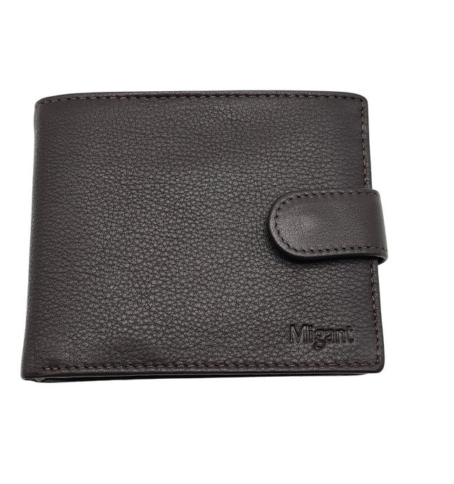 Migant Design Brown leather wallet in box - Migant